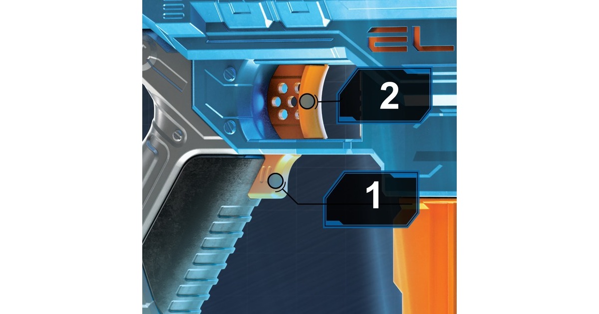 Hasbro Nerf Elite 2.0 Turbine CS-18, Nerf Gun(blaugrau/orange)