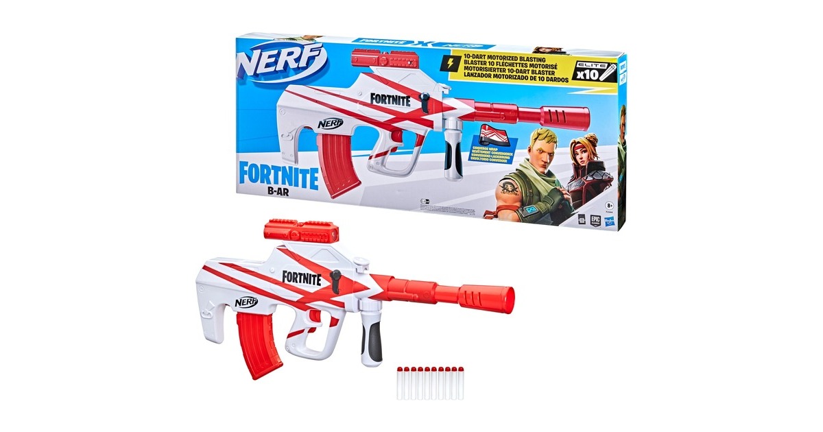 Hasbro Nerf Fortnite B-AR, Nerf Gun(weiß/rot)
