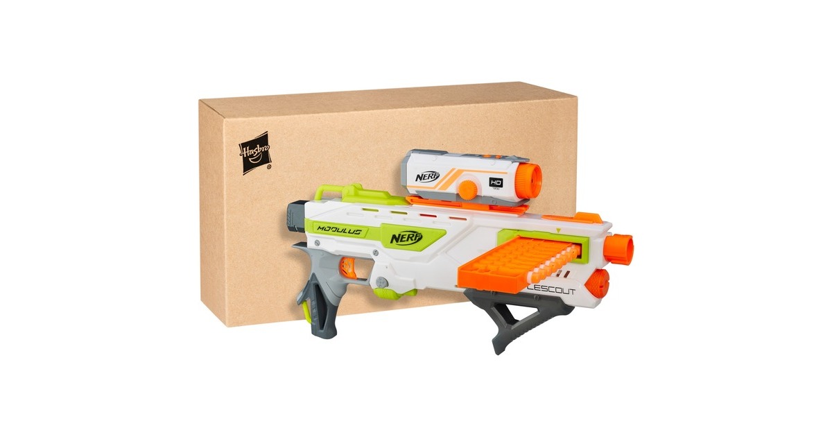 Hasbro Nerf N-Strike Elite Modulus BattleScout ICS-10, Nerf Gun(weiß/orange, Frustfreie Verpackung)
