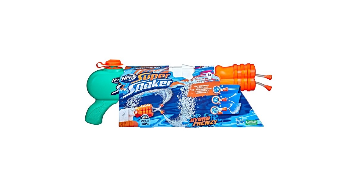 Hasbro Nerf Super Soaker Hydro Frenzy, Wasserpistole(türkis/weiß)