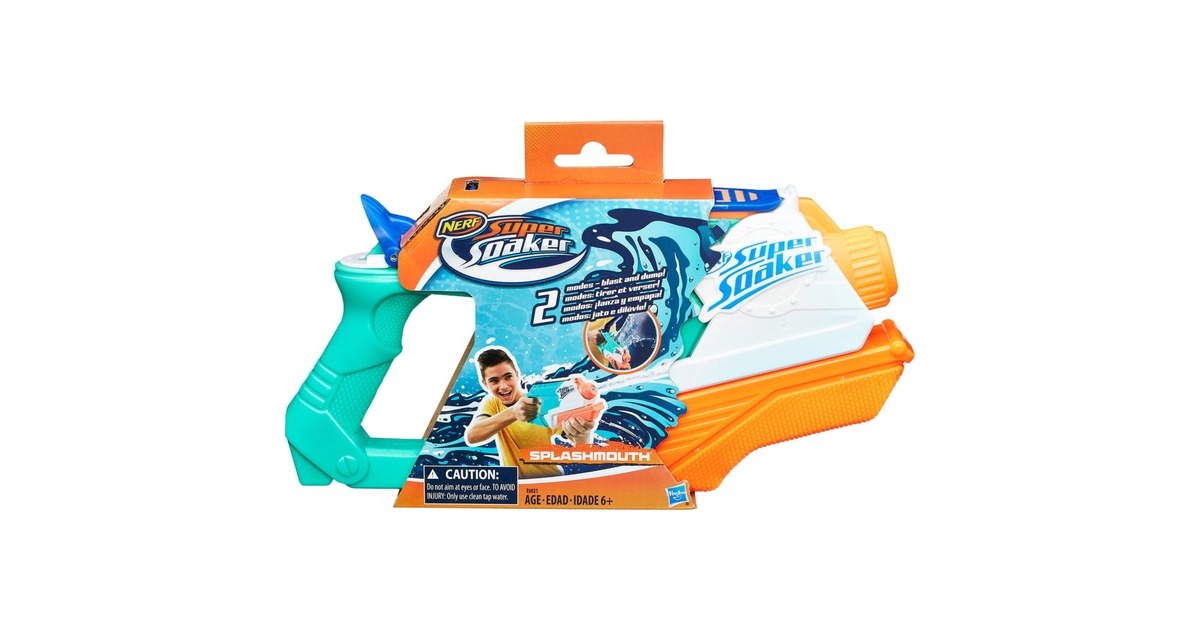 Hasbro Nerf Super Soaker Splash Mouth, Wasserpistole(türkis/weiß)