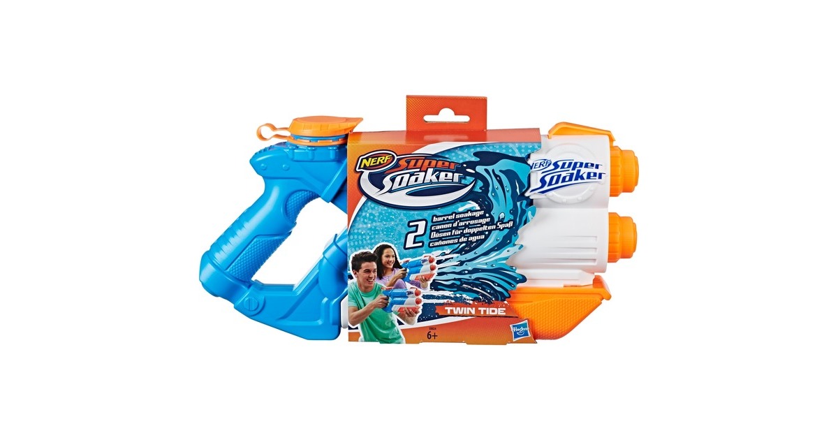 Hasbro Nerf Super Soaker Twin Tide, Wasserpistole(blau/weiß)