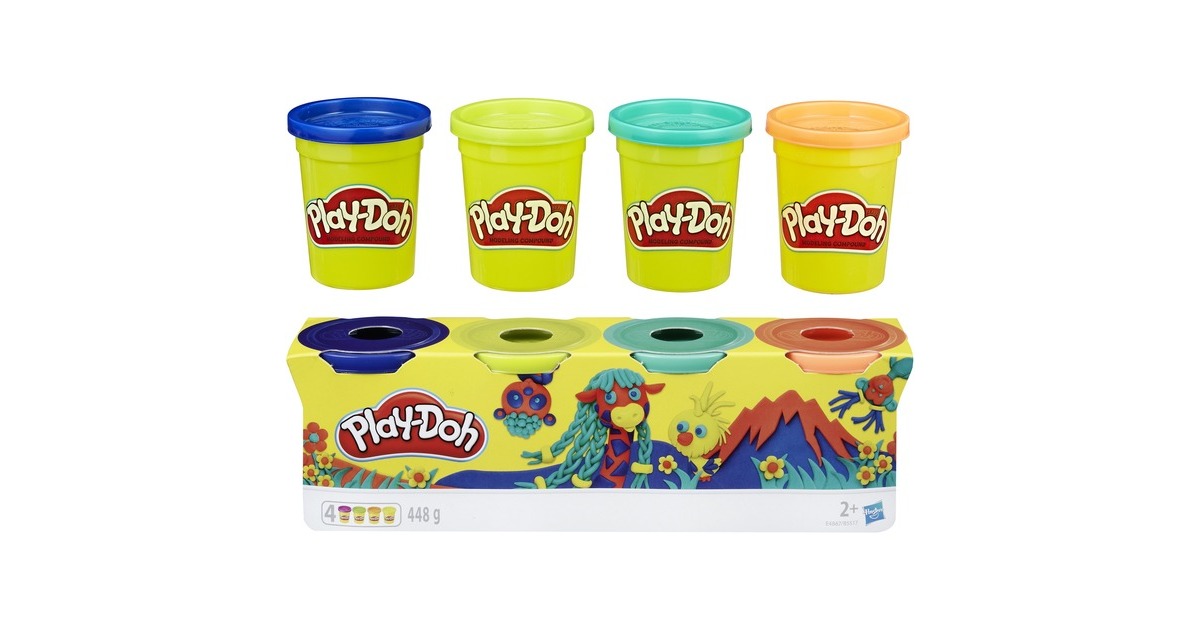Hasbro Play-Doh 4er-Farbenpack Wild, Kneten(4 112g-Dosen)