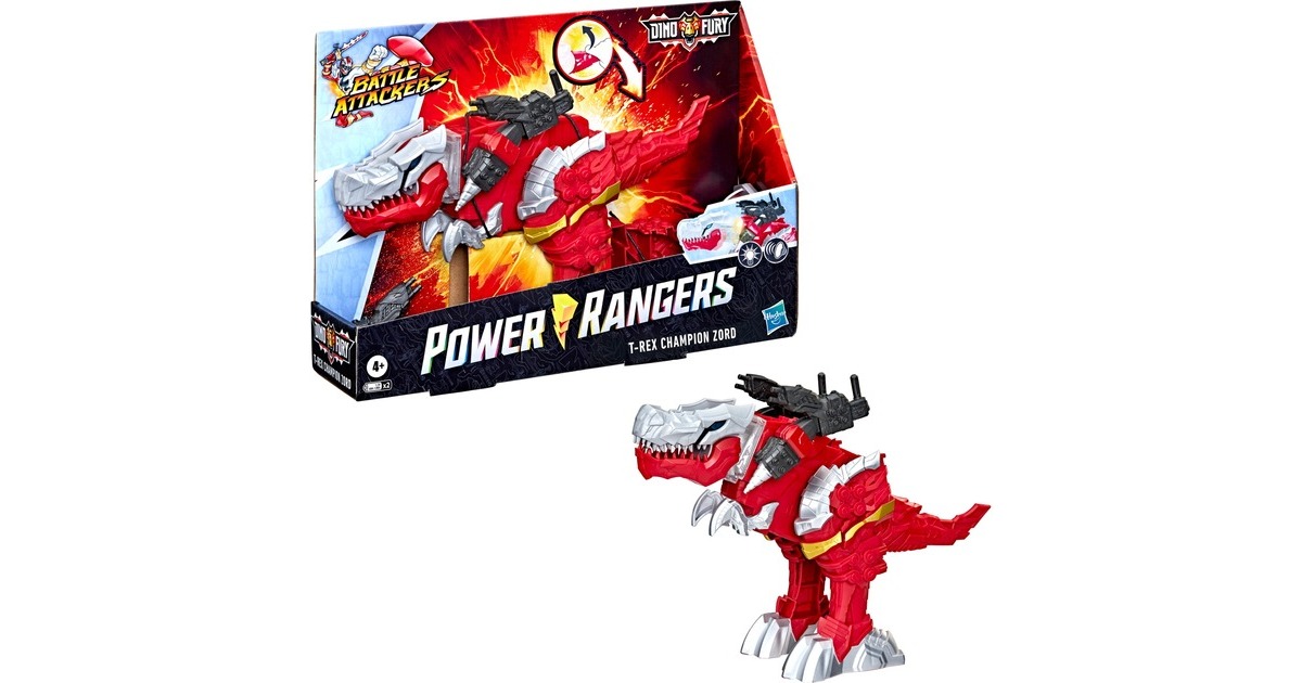 Hasbro Power Rangers Battle Attackers Dino Fury T-Rex Champion Zord, Spielfigur