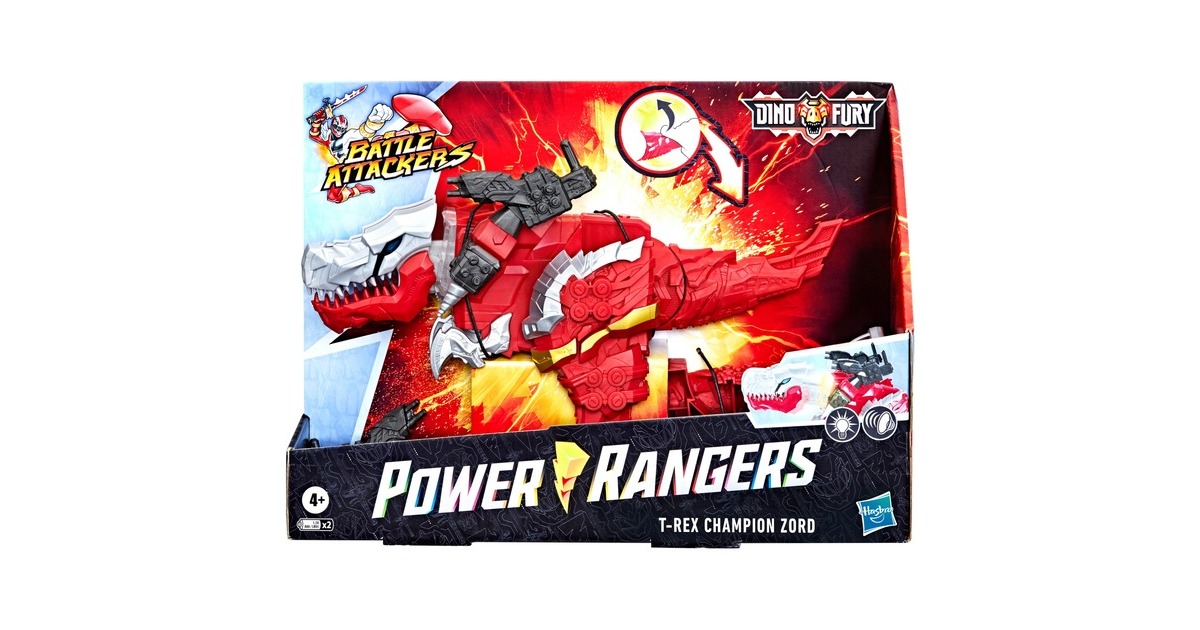 Hasbro Power Rangers Battle Attackers Dino Fury T-Rex Champion Zord, Spielfigur