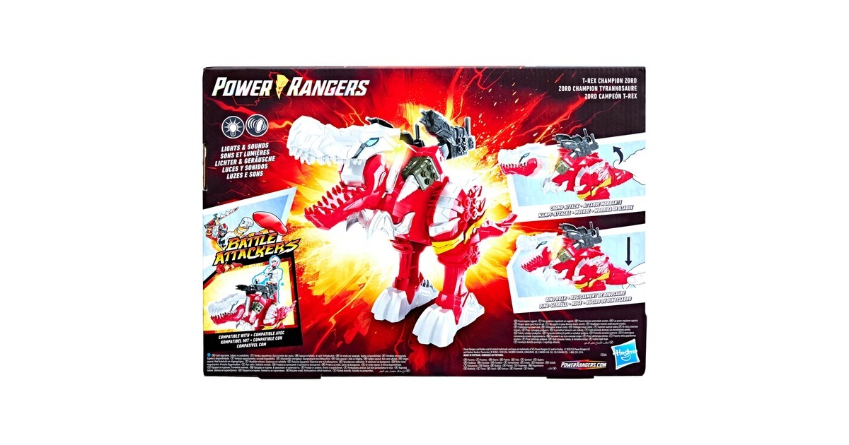 Hasbro Power Rangers Battle Attackers Dino Fury T-Rex Champion Zord, Spielfigur