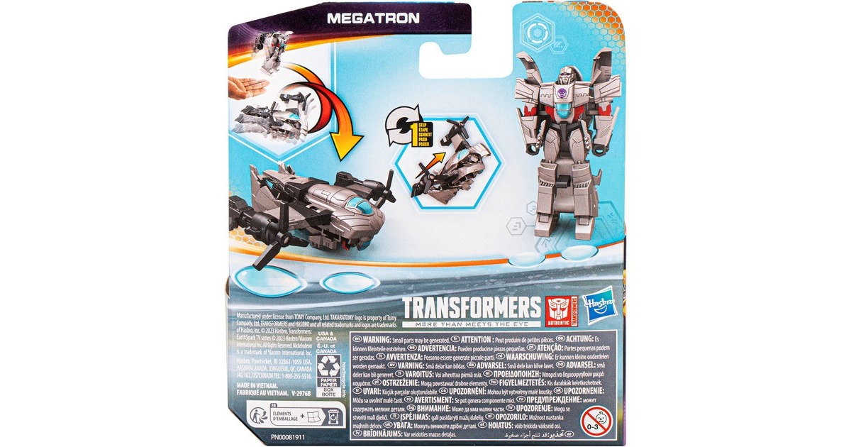 Hasbro Transformers EarthSpark 1-Step Flip Changer Megatron, Spielfigur