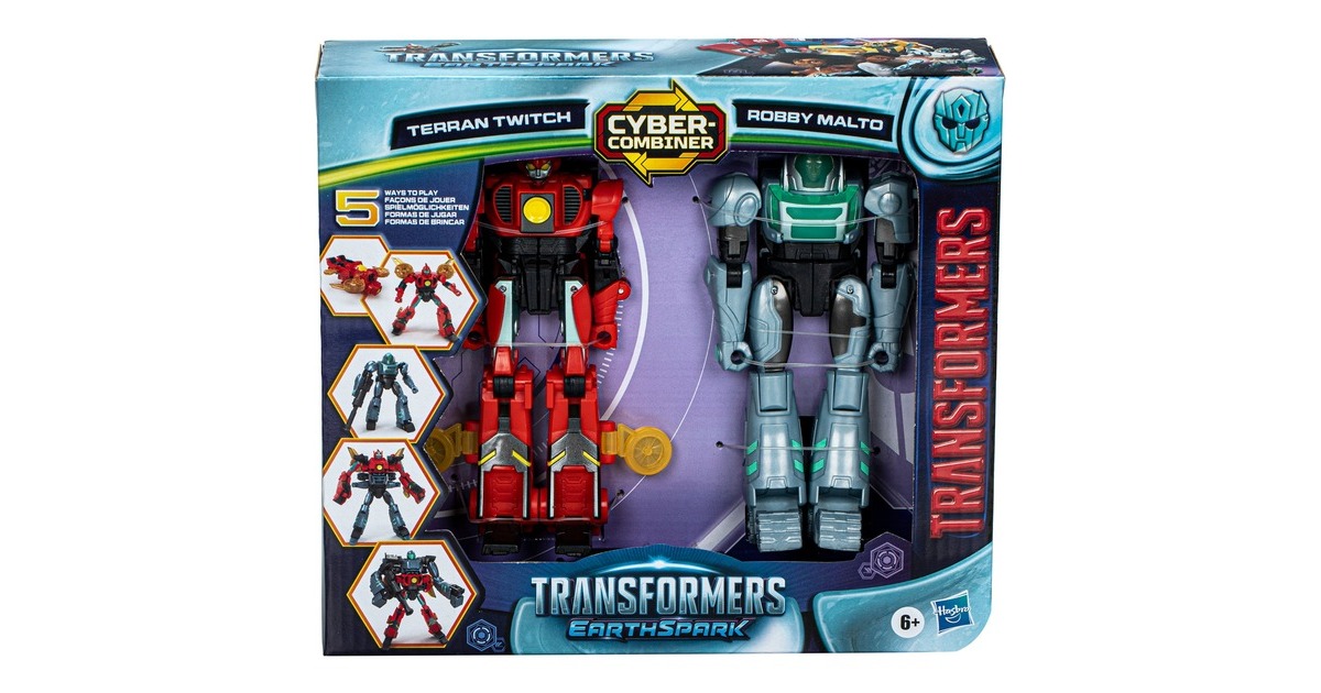 Hasbro Transformers EarthSpark Cyber-Combiner Terran Twitch und Robby Malto, Spielfigur