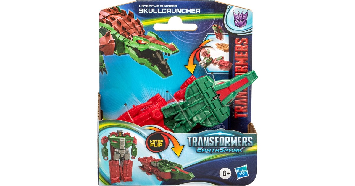 Hasbro Transformers: EarthSpark 1-Step Flip Changer Skullcruncher, Spielfigur