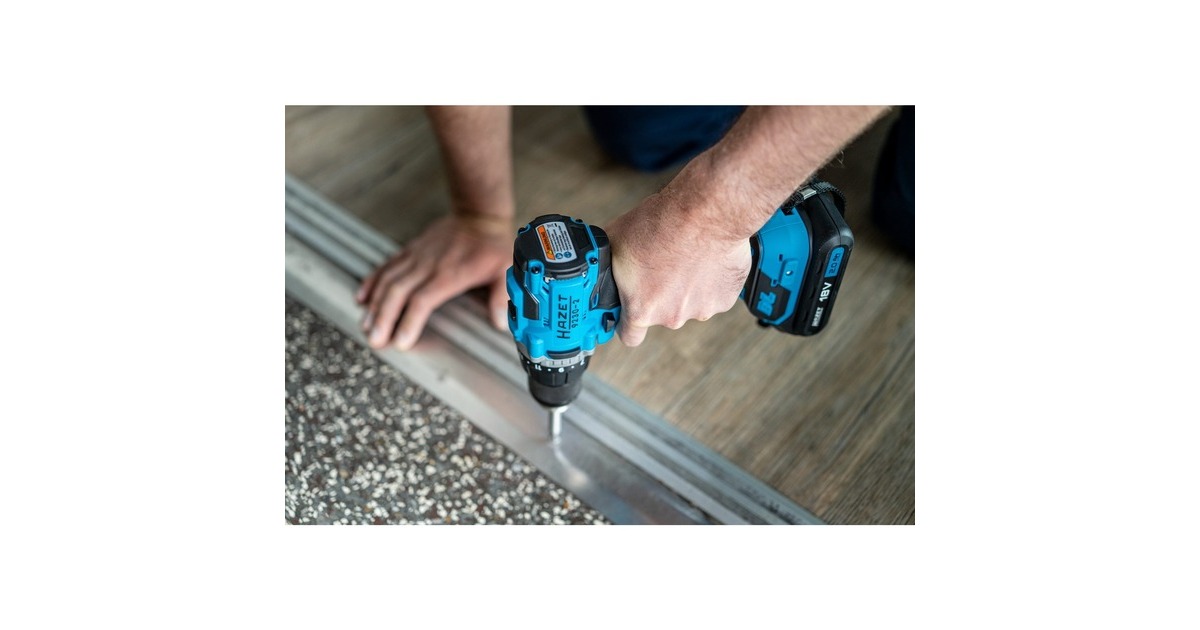 Hazet Akku-Bohrmaschine Satz 9230-2, 18Volt, Bohrschrauber(blau/schwarz, Li-Ionen Akku 2Ah)