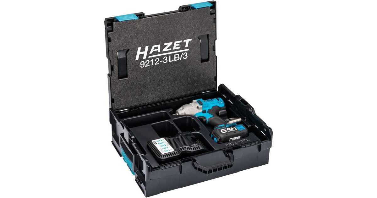Hazet Akku-Schlagschrauber 9212-3LB/3, 18Volt, Vierkant 1/2", 700 Nm(blau/schwarz, Li-Ionen Akku 5Ah, in L-BOXX) Hazet Akku-Schlagschrauber 9212-3LB/3, 18Volt, Vierkant 1/2", 700 Nm(blau/schwarz, Li-Ionen Akku 5Ah, in L-BOXX)