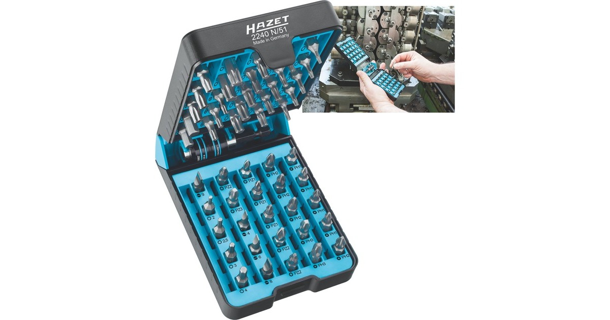 Hazet Bit-Satz "BitE"-Box 2240N/51, 1/4", 51-teilig(schwarz, in aufstellbarer "BitE"-Box)