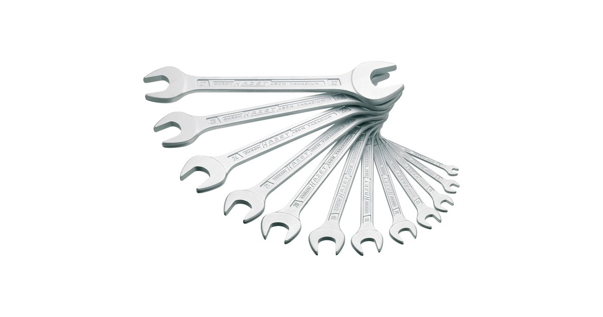 Hazet Doppel-Maulschlüsssel-Satz 450N/12, 12-teilig, Schraubenschlüssel(Sechskant 6x7mm bis 27x32mm)