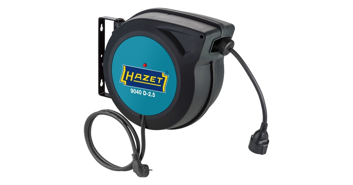 Hazet Elektrokabelaufroller 9040 D-2.5, Kabeltrommel(schwarz/blau, 20 + 1,5 Meter) Hazet Elektrokabelaufroller 9040 D-2.5, Kabeltrommel(schwarz/blau, 20 + 1,5 Meter)