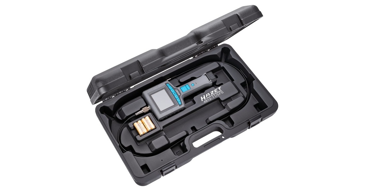 Hazet HD Video-Endoskop 4812-11/5FS, 5-teiliges Set, Inspektionskamera(grau, SD-Karte 32 GB, Front- und Seitenkamera)