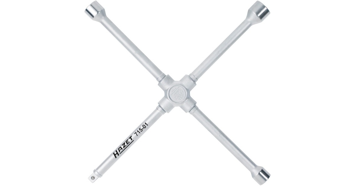 Hazet Kreuzschlüssel für PKW 715-01, 1/2", Radkreuz(bis 500Nm geprüft)