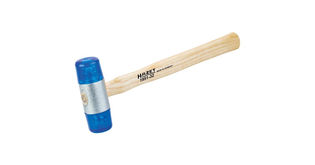 Hazet Kunststoff-Schonhammer 1951-27(blau/holz, rückschlagarm)