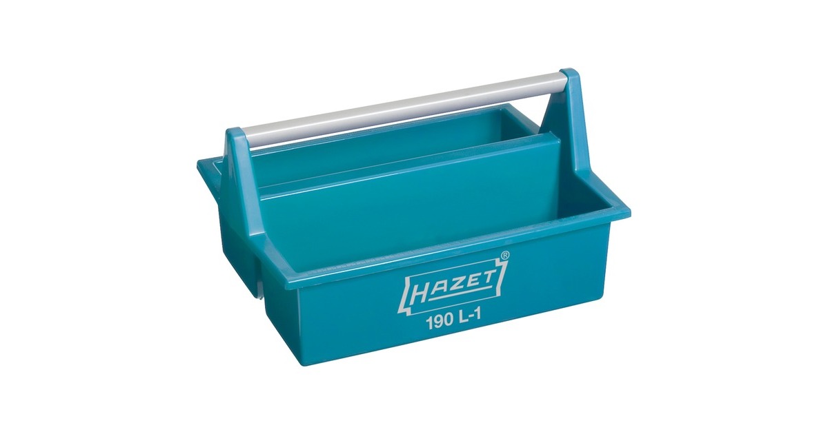 Hazet Kunststoff Tragekasten 190L-1, Werkzeugkiste(blau, Stabiler Aluminium-Tragegriff)