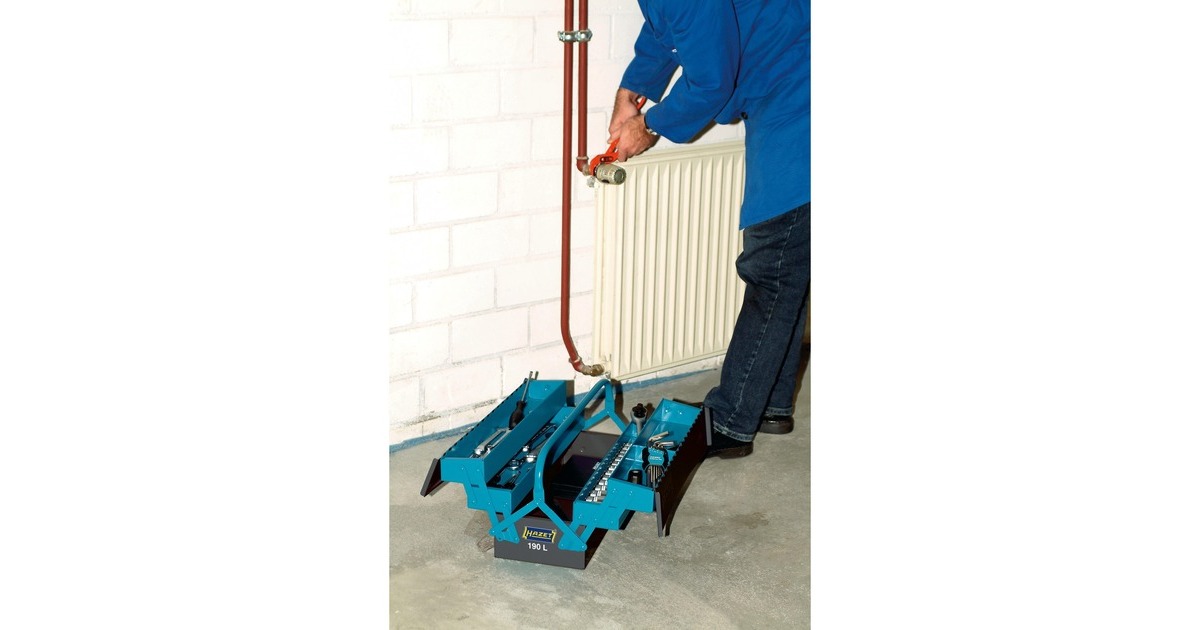 Hazet Metall-Werkzeugkasten 190/79, mit Inlays, Werkzeug-Set(blau/schwarz, mit Vorhängeschloss, 79-teilig)