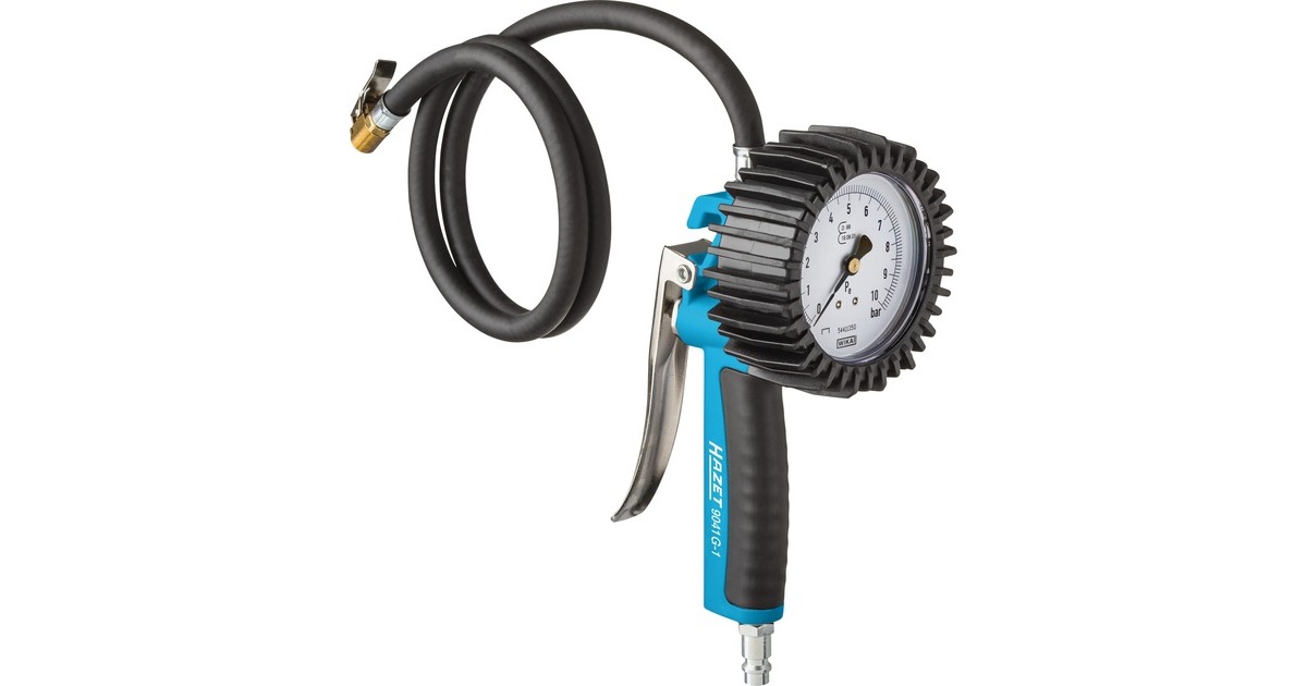 Hazet Reifen-Füllgerät 9041G-1, geeicht(blau/schwarz, Messbereich bis 10 bar)
