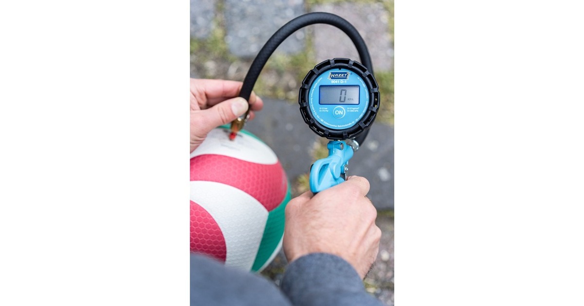 Hazet Reifenfüll-Messgerät 9041D-1, digital, Reifen-Füllgerät(blau/schwarz, Messbereich bis 12 bar)