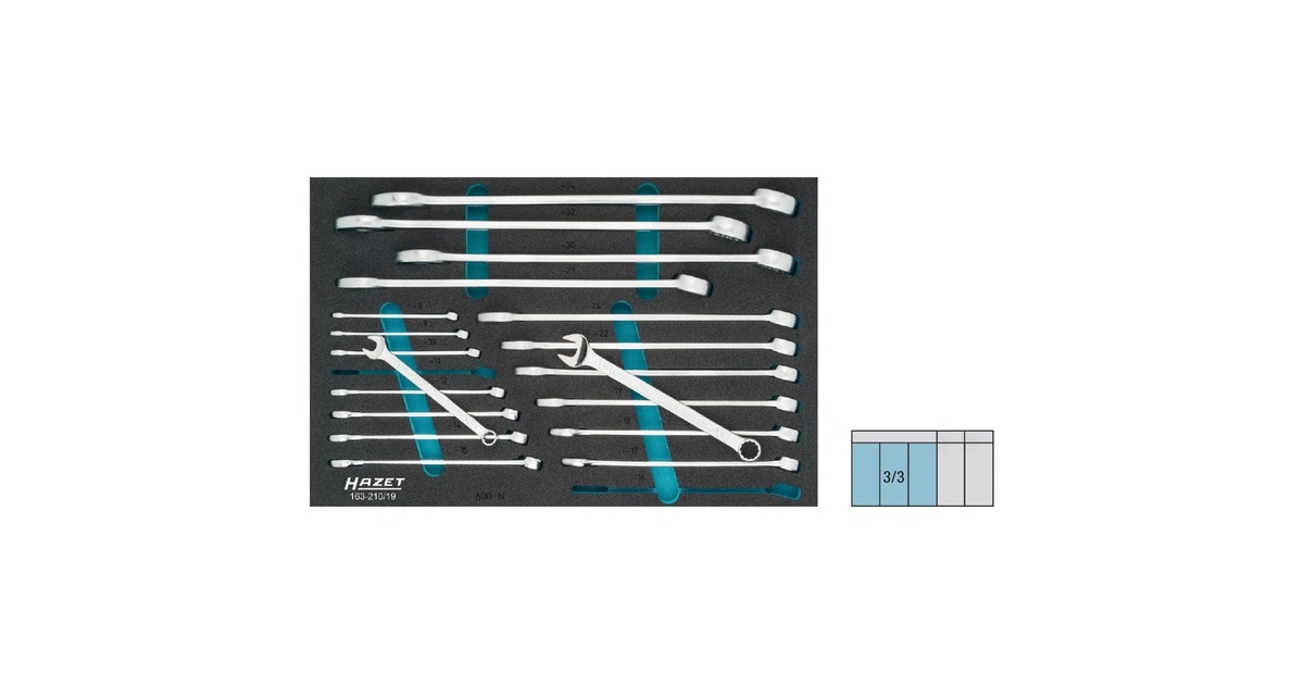 Hazet Ring-Maulschlüssel-Satz 163-210/19, Werkzeug-Set