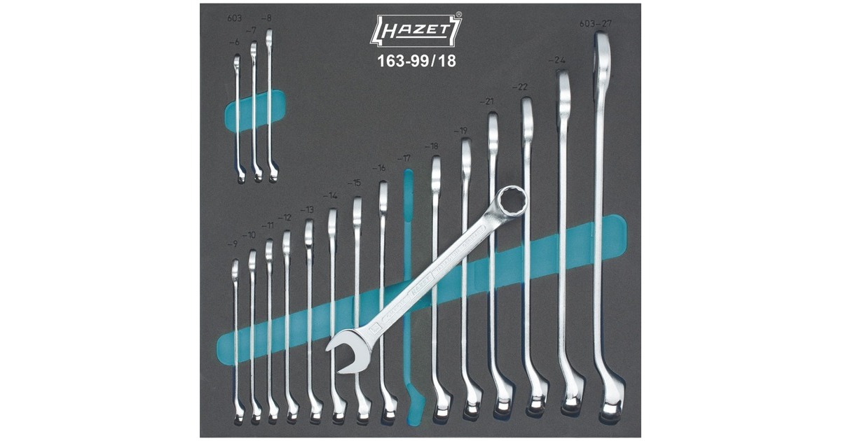 Hazet Ring-Maulschlüssel-Satz 163-99/18, Werkzeug-Set