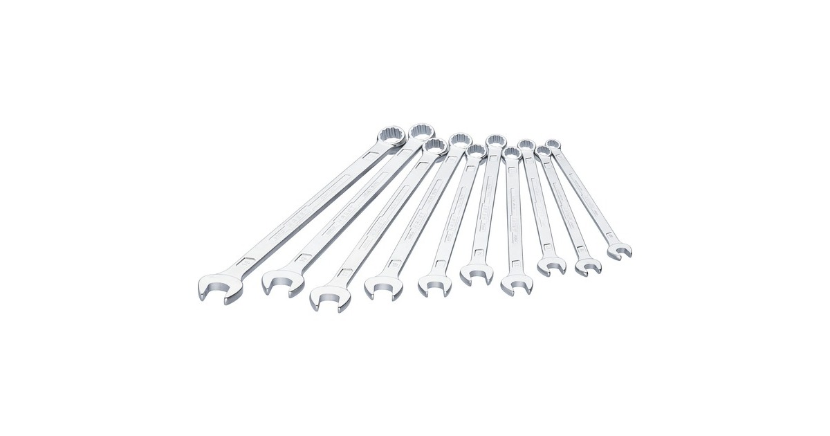 Hazet Ring-Maulschlüssel-Satz 600LG/10, 10-teilig, Schraubenschlüssel(verchromt, lang)