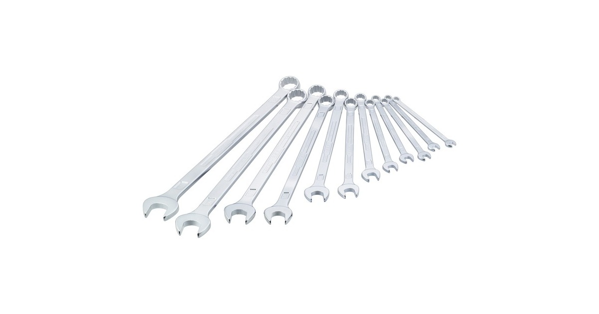 Hazet Ring-Maulschlüssel-Satz 600LG/12, 12-teilig, Schraubenschlüssel(verchromt, lang)