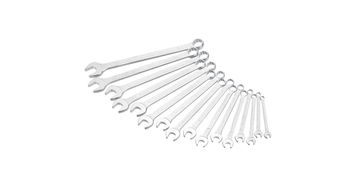 Hazet Ring-Maulschlüssel-Satz 600SPC/16, 16-teilig, Schraubenschlüssel(verchromt, Kopf poliert)