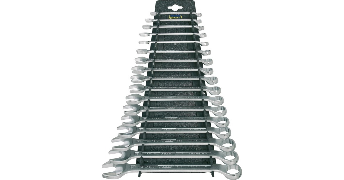 Hazet Ring-Maulschlüssel-Satz 603/17H, 17-teilig, Schraubenschlüssel(mit Halter zur Wandbefestigung)