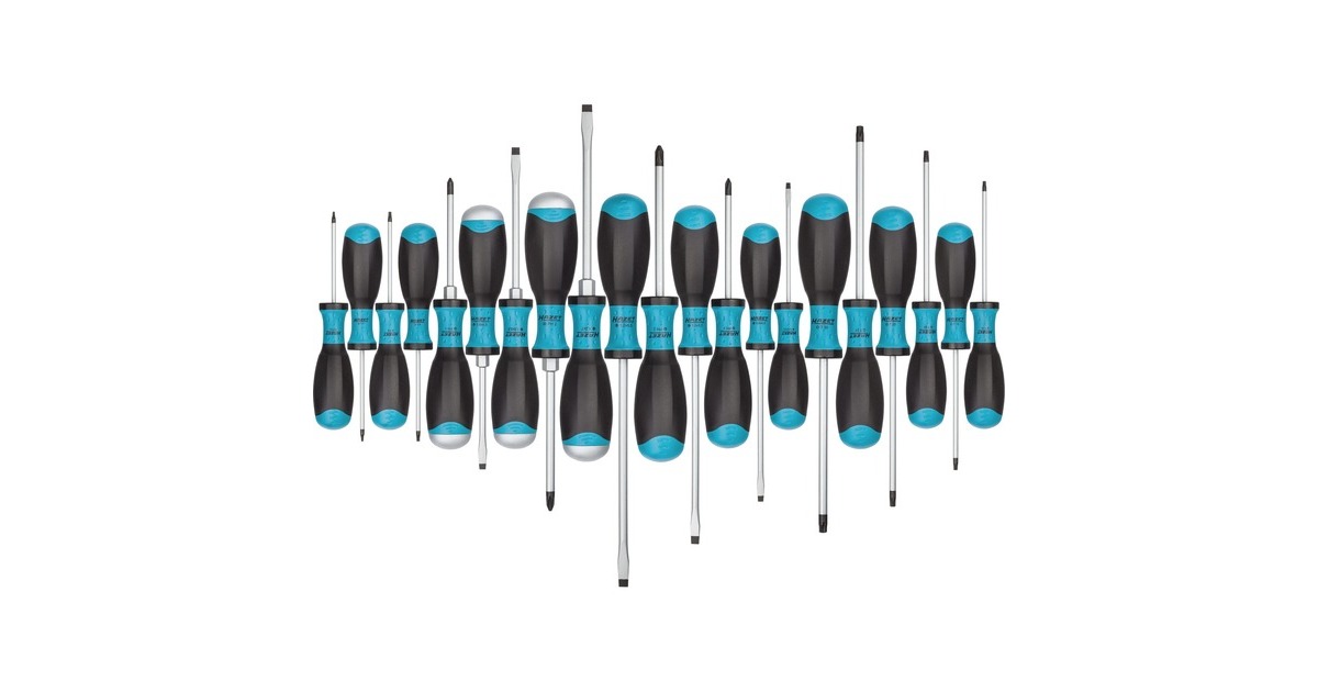 Hazet Schraubendreher Satz 810SPC/21, 21-teilig(schwarz/blau, Rutschfester HAZET-3-Komponenten-Griff)
