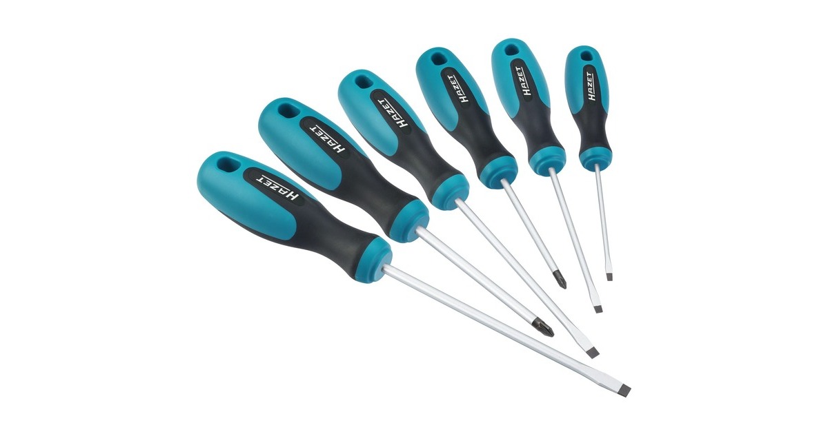 Hazet Schraubendreher-Satz 810/6PZ, 6-teilig(blau/schwarz, Rutschfester HAZET-3-Komponenten-Griff)