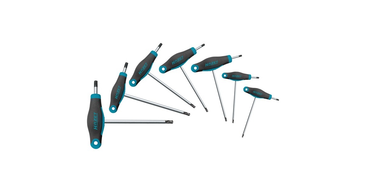 Hazet Schraubendreher-Satz 829KKT/7, mit T-Griff(blau/schwarz, 7-teilig, mit Kugelkopf)