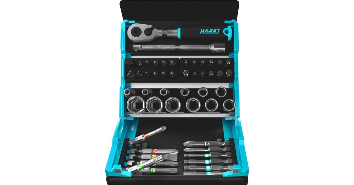 Hazet SmartCase Bit-Satz 2200SC-2, 50-teilig(schwarz/blau, 1/4