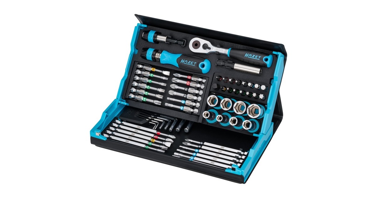 Hazet SmartCase Steckschlüssel- und Bit-Satz 2200SC-32, 59-teilig(schwarz/blau, 1/4