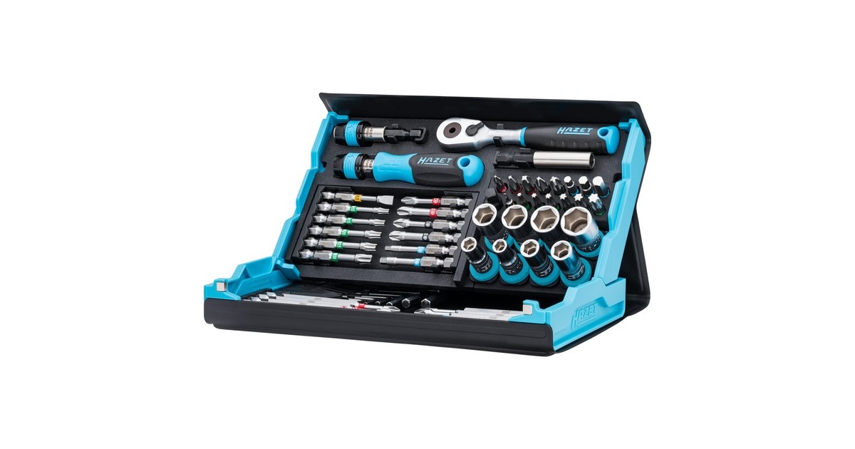 Hazet SmartCase Steckschlüssel- und Bit-Satz 2200SC-32, 59-teilig(schwarz/blau, 1/4