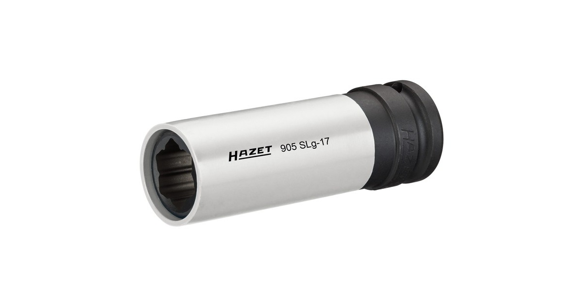 Hazet Steckschlüssel 905SLG-17, 1/2"(weiß, mit farbiger Hülse, für Alu-Felgen, 17mm)