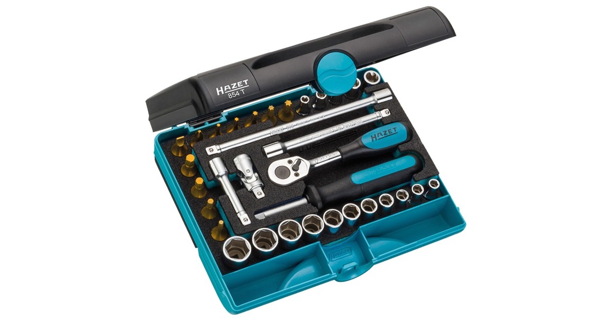 Hazet Steckschlüssel-Satz 854T, 33-teilig, Werkzeug-Set(in SmartCase, mit 2K-Weichschaumeinlage)