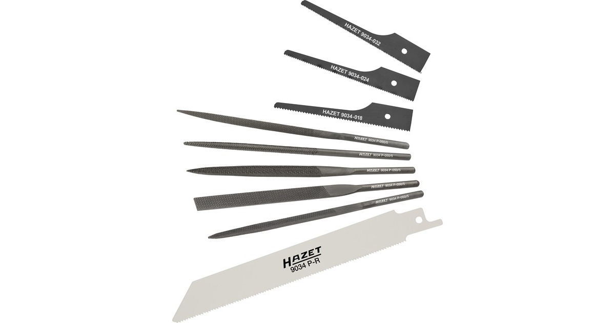 Hazet Stichsäge 9034P-2, Karosseriesäge(schwarz, inkl. 4 Sägeblätter, 5 Feilen)