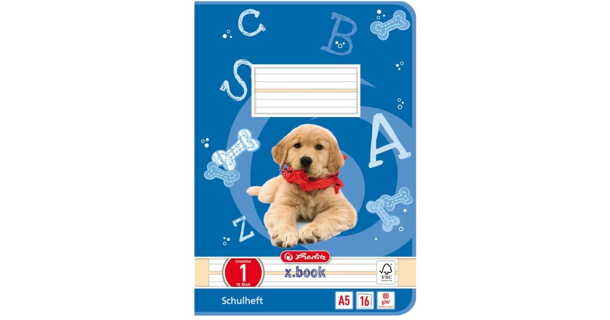 Herlitz Heft liniert 16 Blatt DIN A5, Lineatur 1(blau)