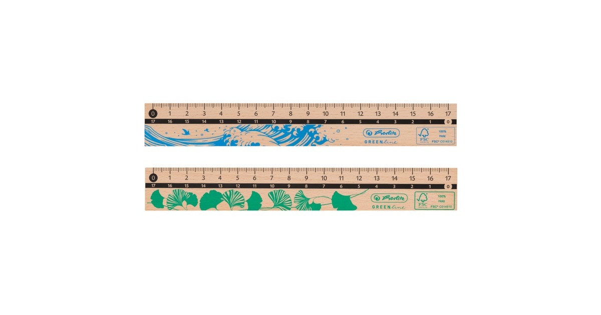 Herlitz Lineal 17cm, aus Holz(hellbraun)