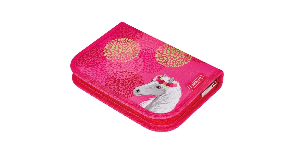 Herlitz Loop Plus Bloomy Horse, Schulranzen(pink, inkl. 16 tlg. Schüleretui, Faulenzermäppchen, Sportbeutel)