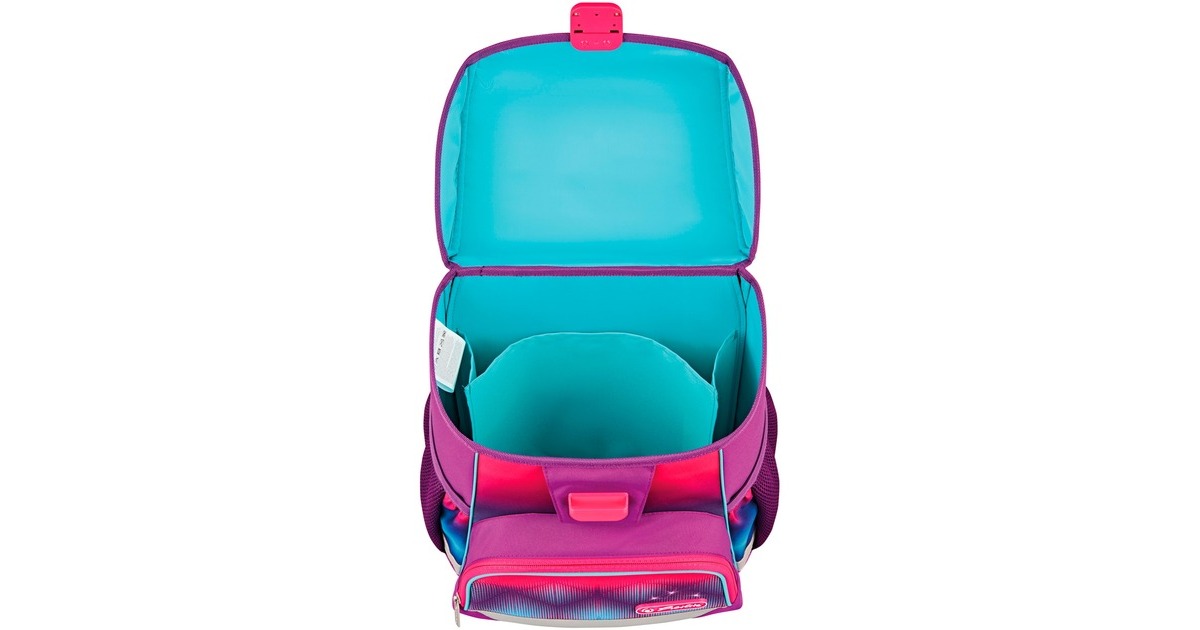 Herlitz Loop Plus Funky Horse, Schulranzen(lila/pink, inkl. 16 tlg. Schüleretui, Faulenzer-Mäppchen, Sportbeutel)