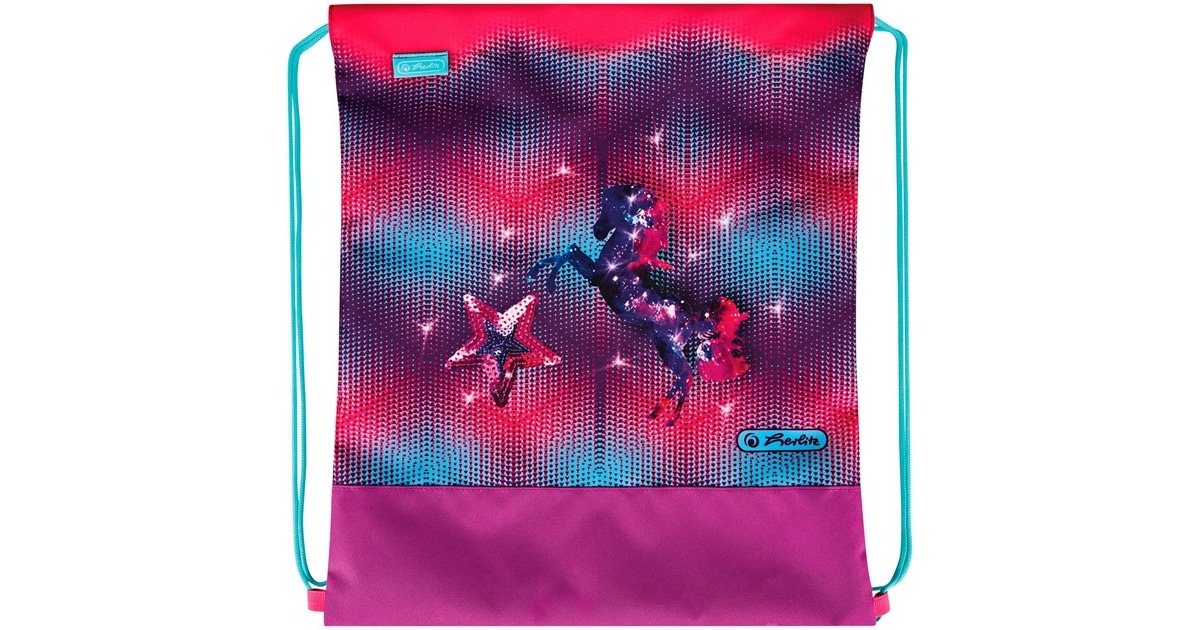 Herlitz Loop Plus Funky Horse, Schulranzen(lila/pink, inkl. 16 tlg. Schüleretui, Faulenzer-Mäppchen, Sportbeutel)