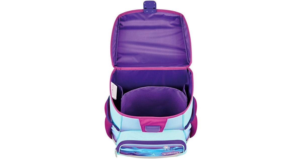 Herlitz Loop Plus Ocean in Heaven, Schulranzen(lila/hellblau, inkl. 16 tlg. Schüleretui, Faulenzer-Mäppchen, Sportbeutel)