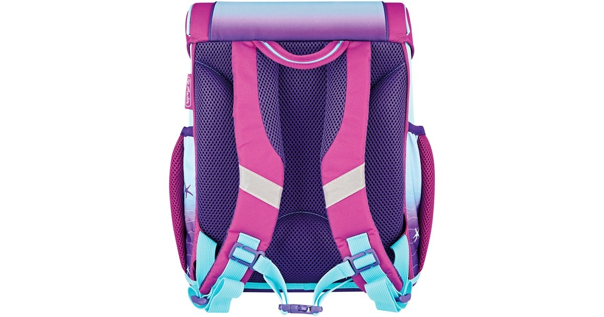 Herlitz Loop Plus Ocean in Heaven, Schulranzen(lila/hellblau, inkl. 16 tlg. Schüleretui, Faulenzer-Mäppchen, Sportbeutel)