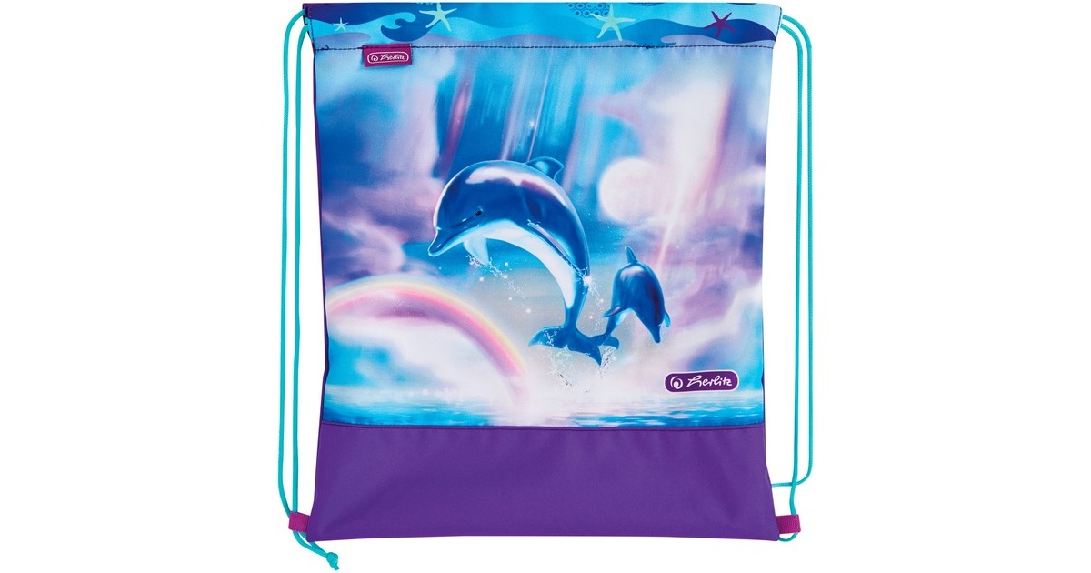Herlitz Loop Plus Ocean in Heaven, Schulranzen(lila/hellblau, inkl. 16 tlg. Schüleretui, Faulenzer-Mäppchen, Sportbeutel)