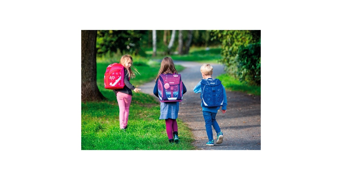 Herlitz SoftLight Plus GreenLine Deep Sea, Schulranzen(blau, inkl. befülltem 16 tlg. Schüleretui, Faulenzermäppchen, Sportbeutel)