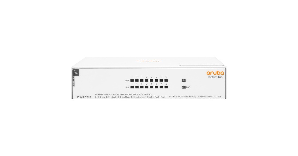 Hewlett Packard Enterprise Aruba Instant On 1430 8G 64W PoE, Switch